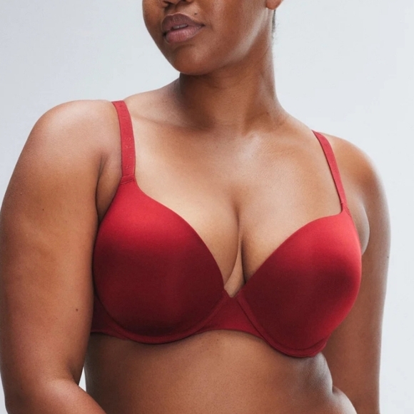 NWT Savage X Fenty microfiber push-up plunge bra in red cognac - Picture 4 of 7